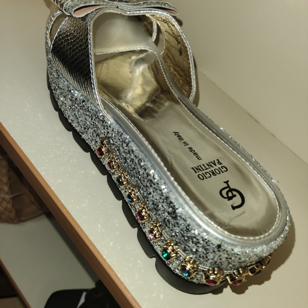 Silver Glitter Women's Sandals